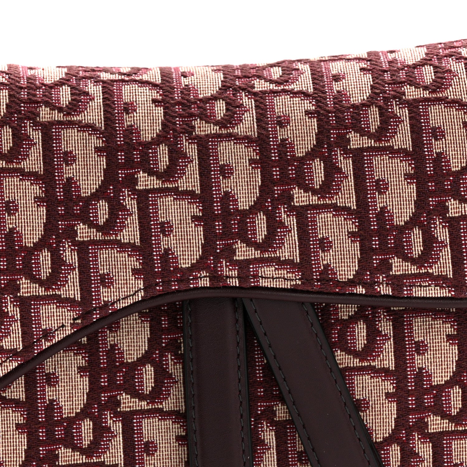 Christian Dior Oblique Saddle Bag Burgundy 8 of 10