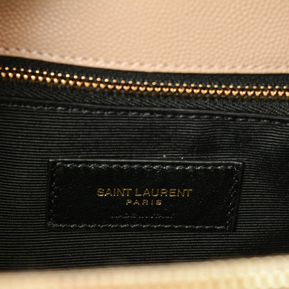 Saint Laurent Grain De Poudre Matelasse Chevron Monogram Shopping Bag Nude Powder 6 of 7