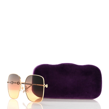 Gucci Metal Horsebit Square Sunglasses GG0879S Gold 8 of 8
