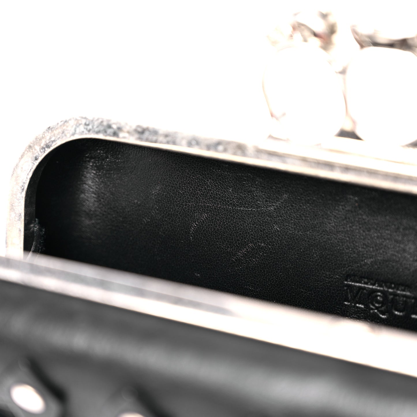 Lambskin Lace-Up Knucklebox Clutch Black