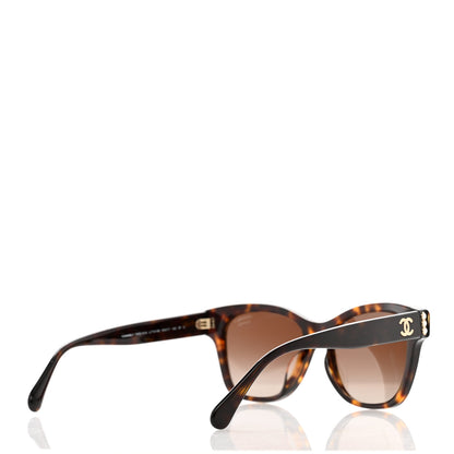 Chanel Acetate Polarized Pearl CC Square Sunglasses 5482-H-A Tortoise 4 of 6