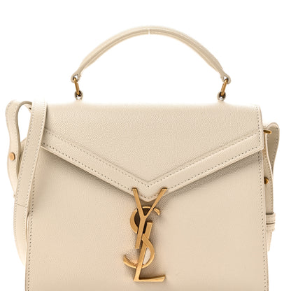 Saint Laurent Grain de Poudre Mini Classic Monogram Cassandra Top Handle Crema Soft Rouge Legion 8 of 11