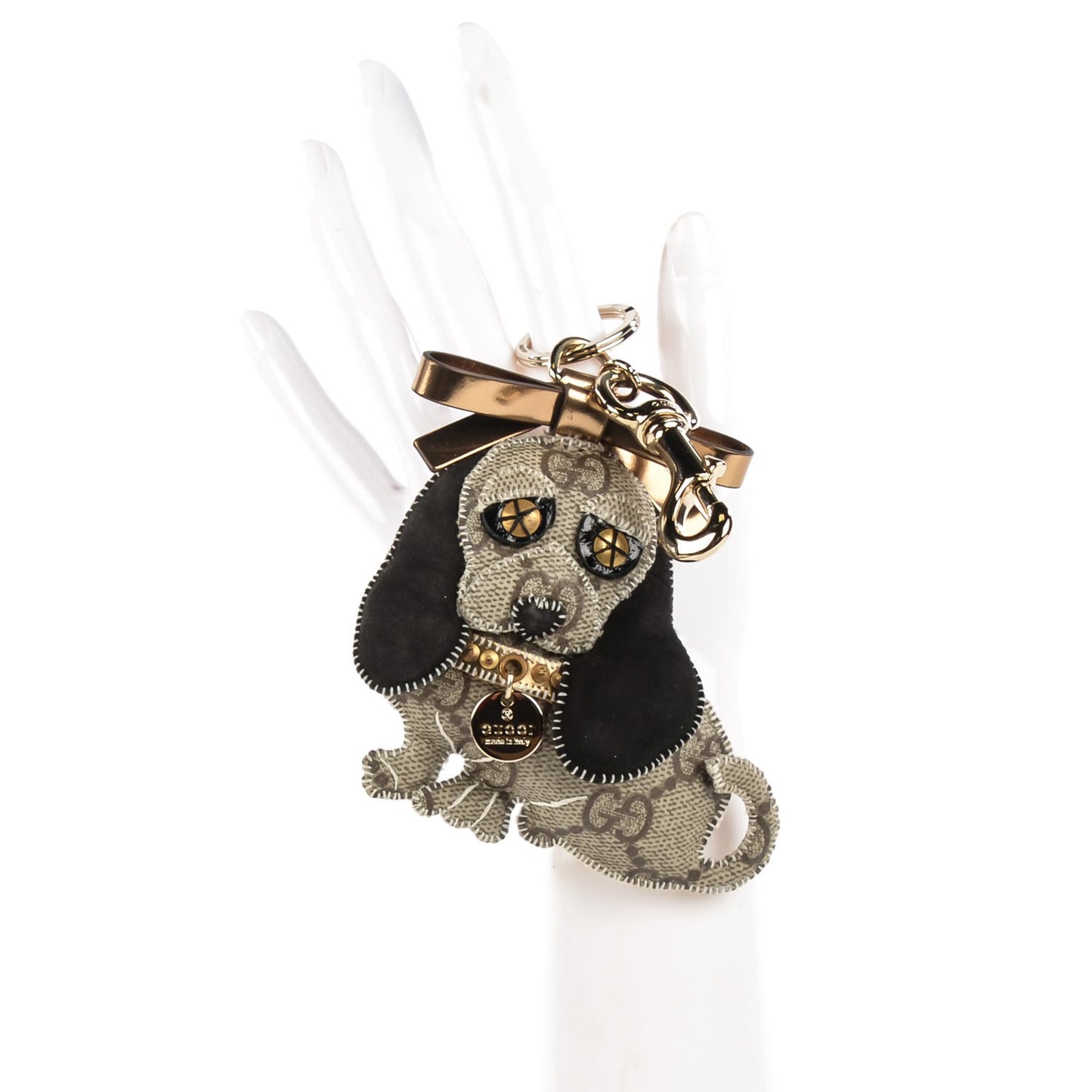 GG Supreme Monogram Sam Dog Key Charm