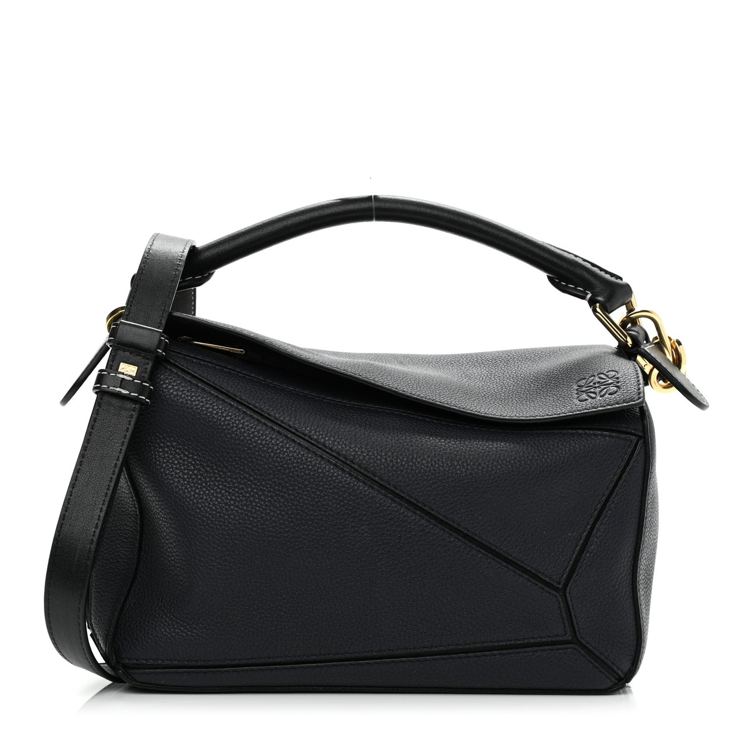 Calfskin Small Puzzle Bag Midnight Blue Black