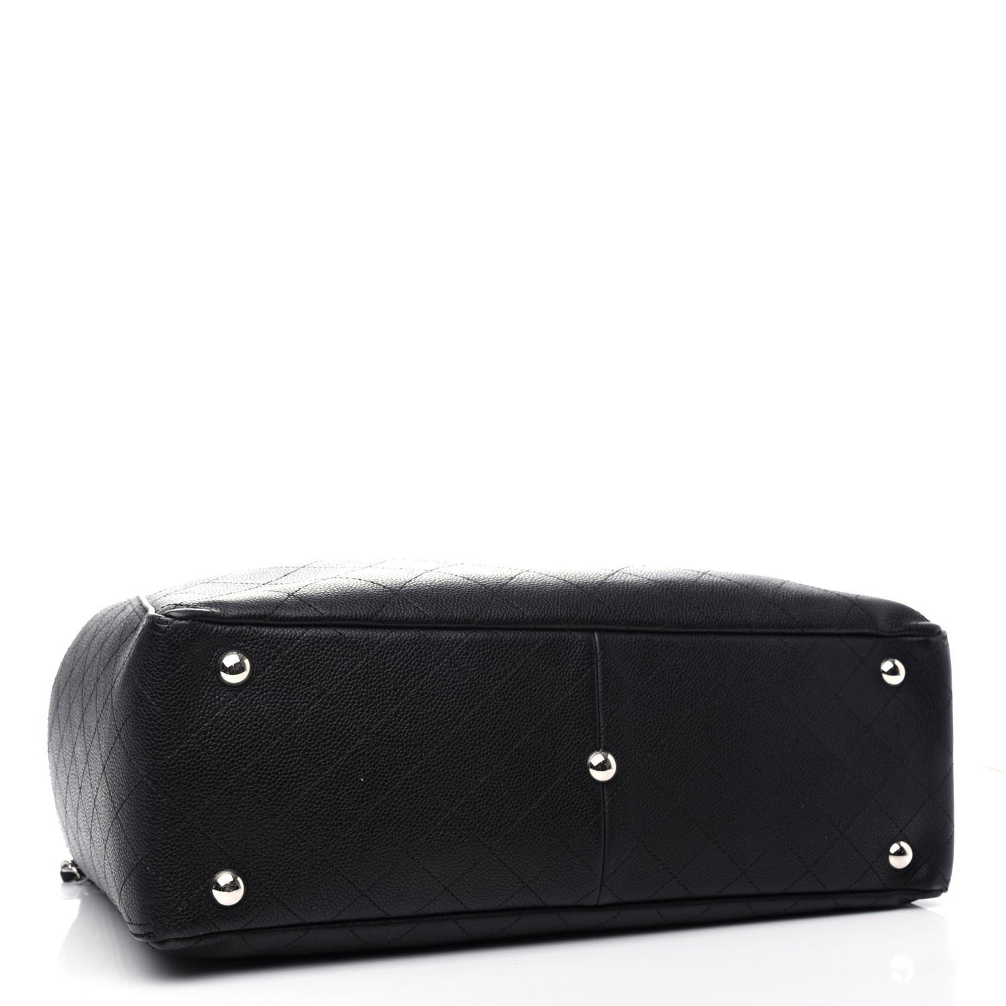 Grained Calfskin CC Pocket Tote Black