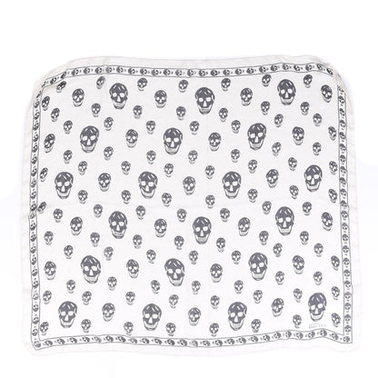 Alexander McQueen Silk Chiffon Skull Scarf Ivory Black 1 of 8