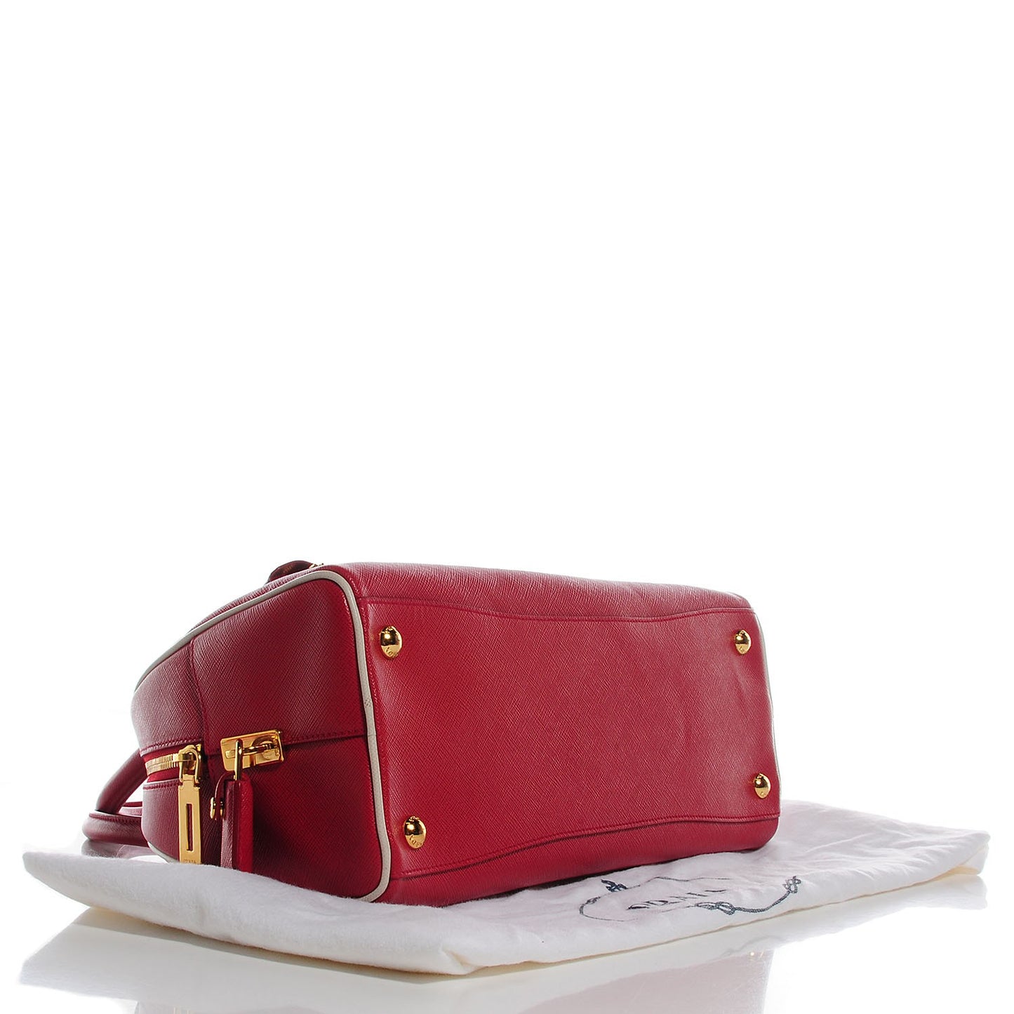 Saffiano Lux Bowling Bag Fuoco Talco