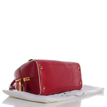 Prada Saffiano Lux Bowling Bag Fuoco Talco 4 of 10