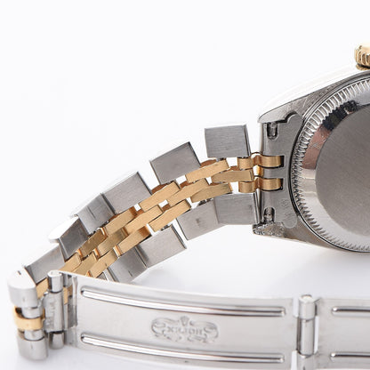 Rolex Stainless Steel 18K Yellow Gold Diamond 26mm Oyster Perpetual Datejust Watch Black 67193 6 of 10
