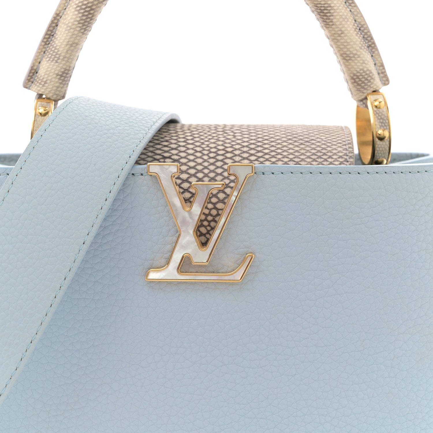 Louis Vuitton Taurillon Snakeskin Capucines BB Olympe Blue 7 of 10