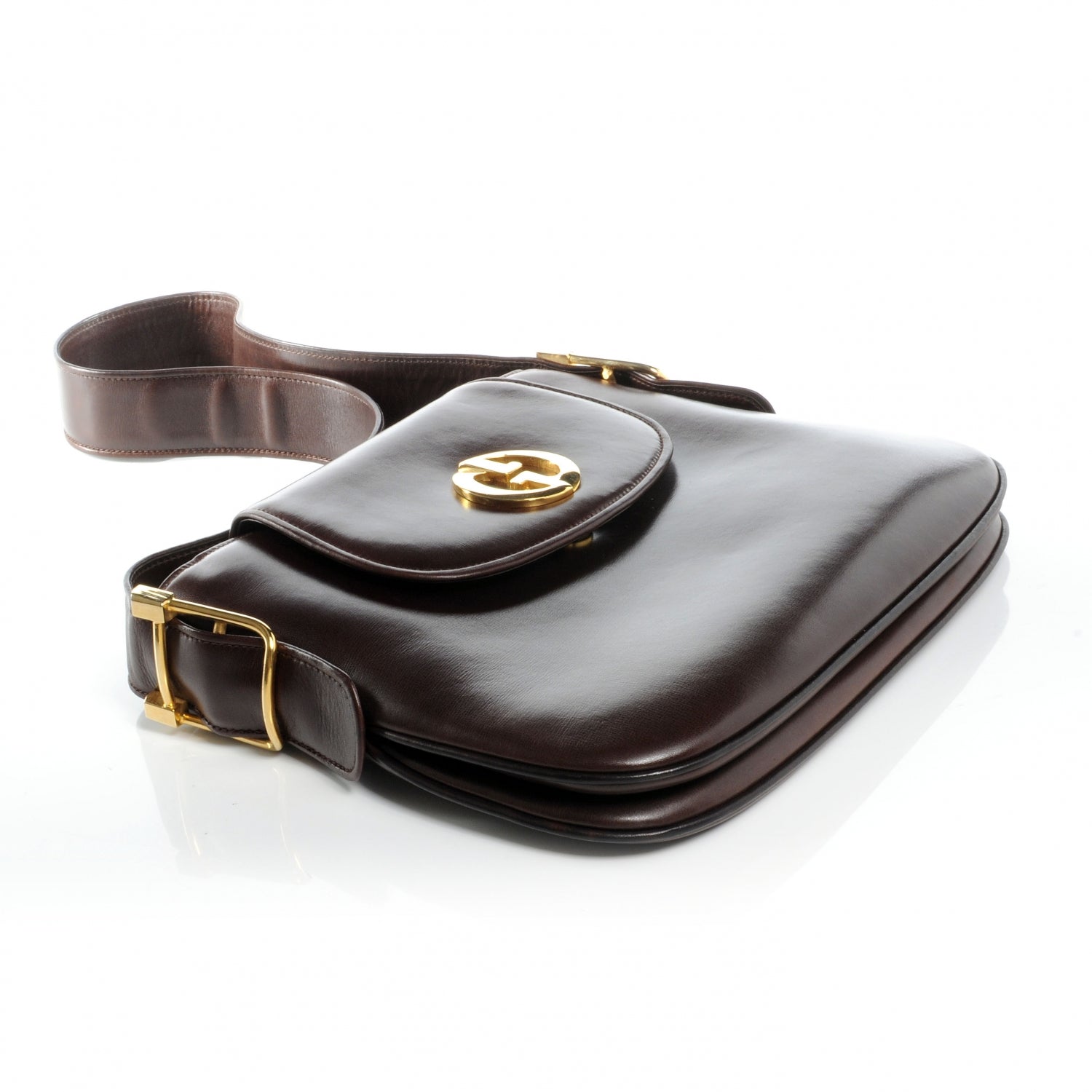 Gucci Calfskin 1973 Shoulder Bag Brown 4 of 6