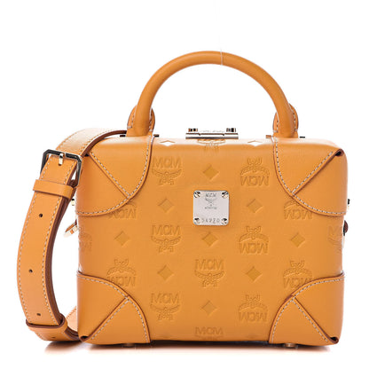 MCM Calfskin Ottomar Monogram Soft Berlin Crossbody Golden Mango 1 of 9