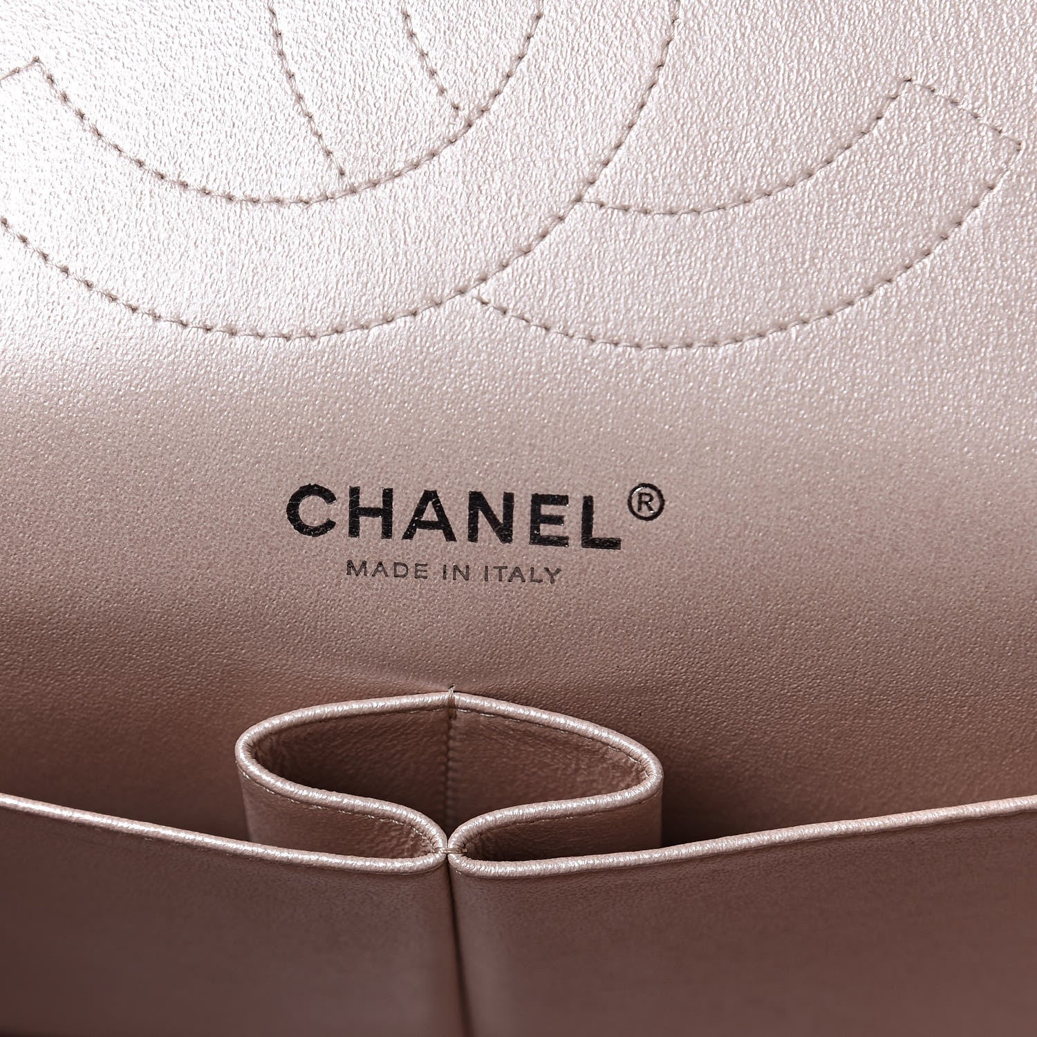 Chanel Metallic Caviar Chevron Quilted Jumbo Double Flap Light Gold 6 of 10