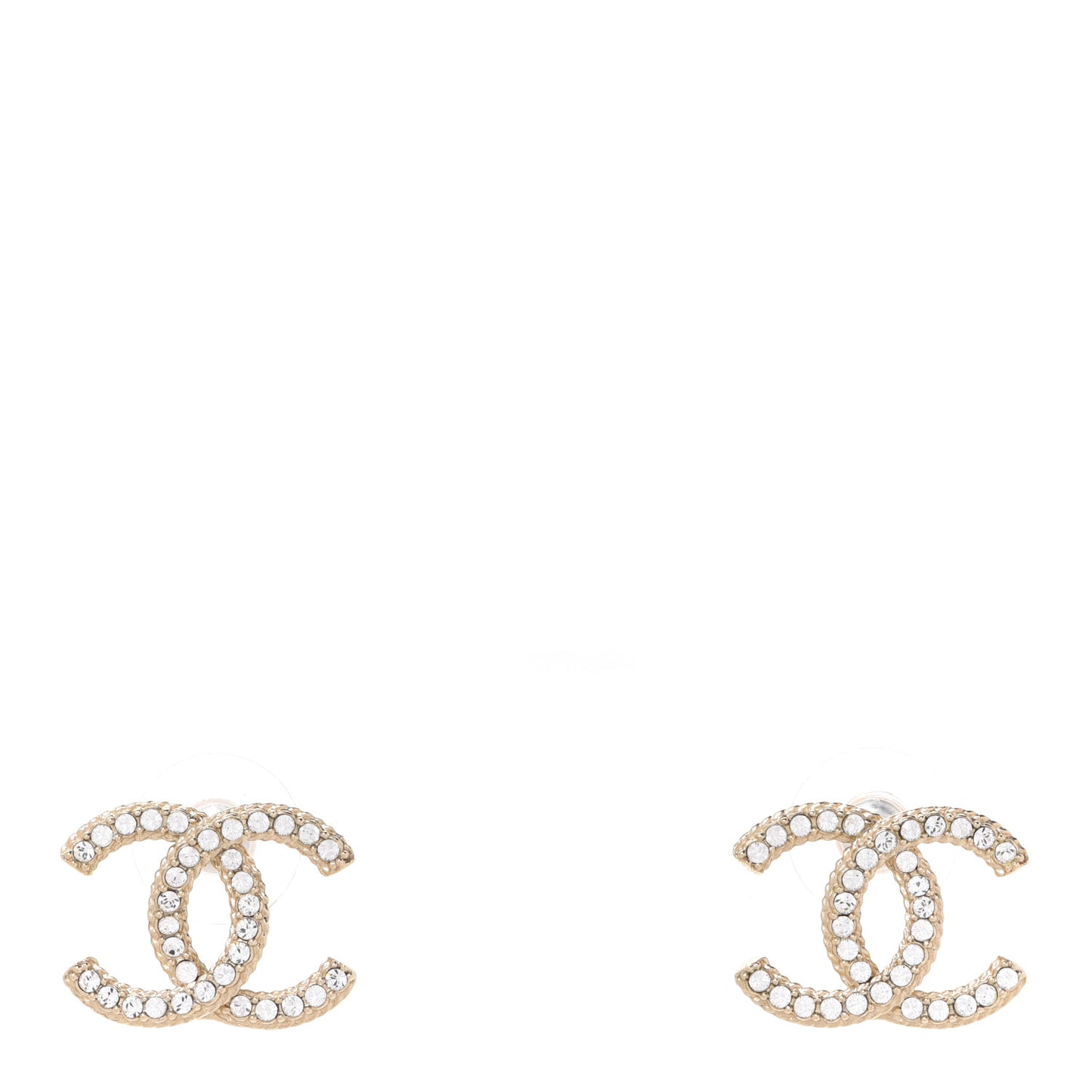 Crystal CC Earrings Light Gold
