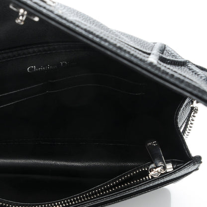 Christian Dior Grained Calfskin Diorama Wallet on Chain Pouch Black 5 of 7