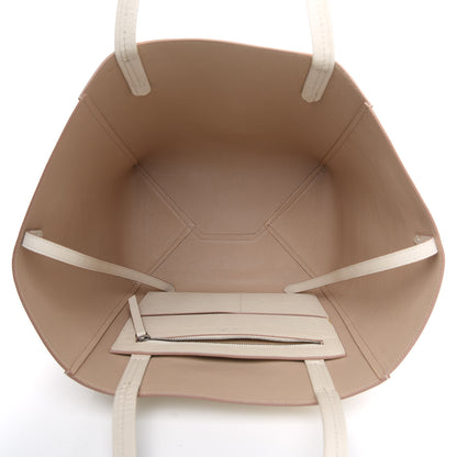 Celine Grained Calfskin Medium Horizontal Cabas Phantom White 5 of 11