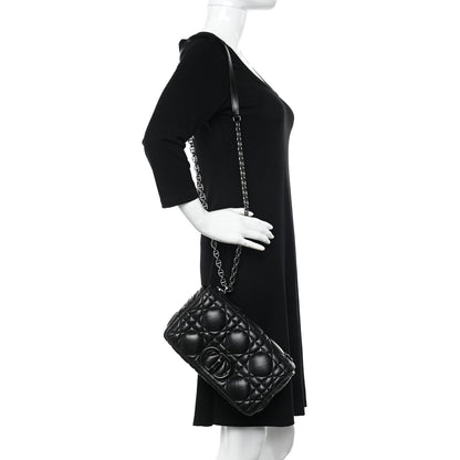 Christian Dior Calfskin Macrocannage Medium Caro Bag Black 2 of 11