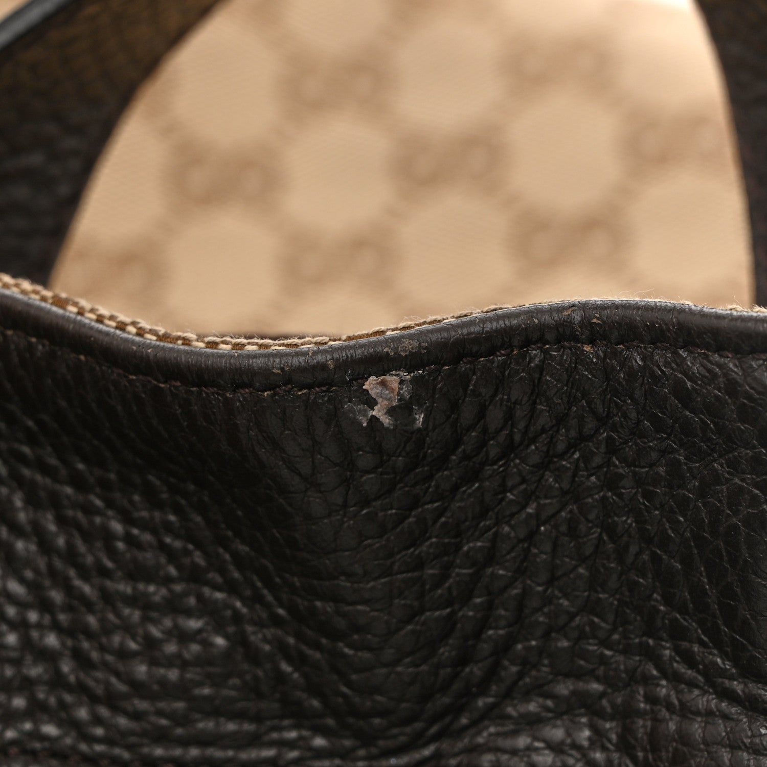 Gucci Monogram Dollar Calfskin O Drawstring Backpack Beige Ebony Testa di Moro Dark Chocolate 11 of 11