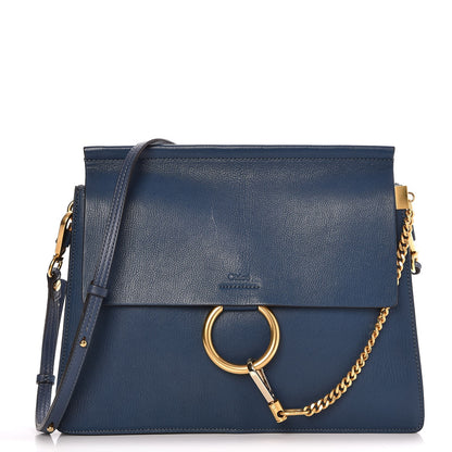 Chloe Calfskin Medium Faye Shoulder Bag Denim Blue 1 of 7