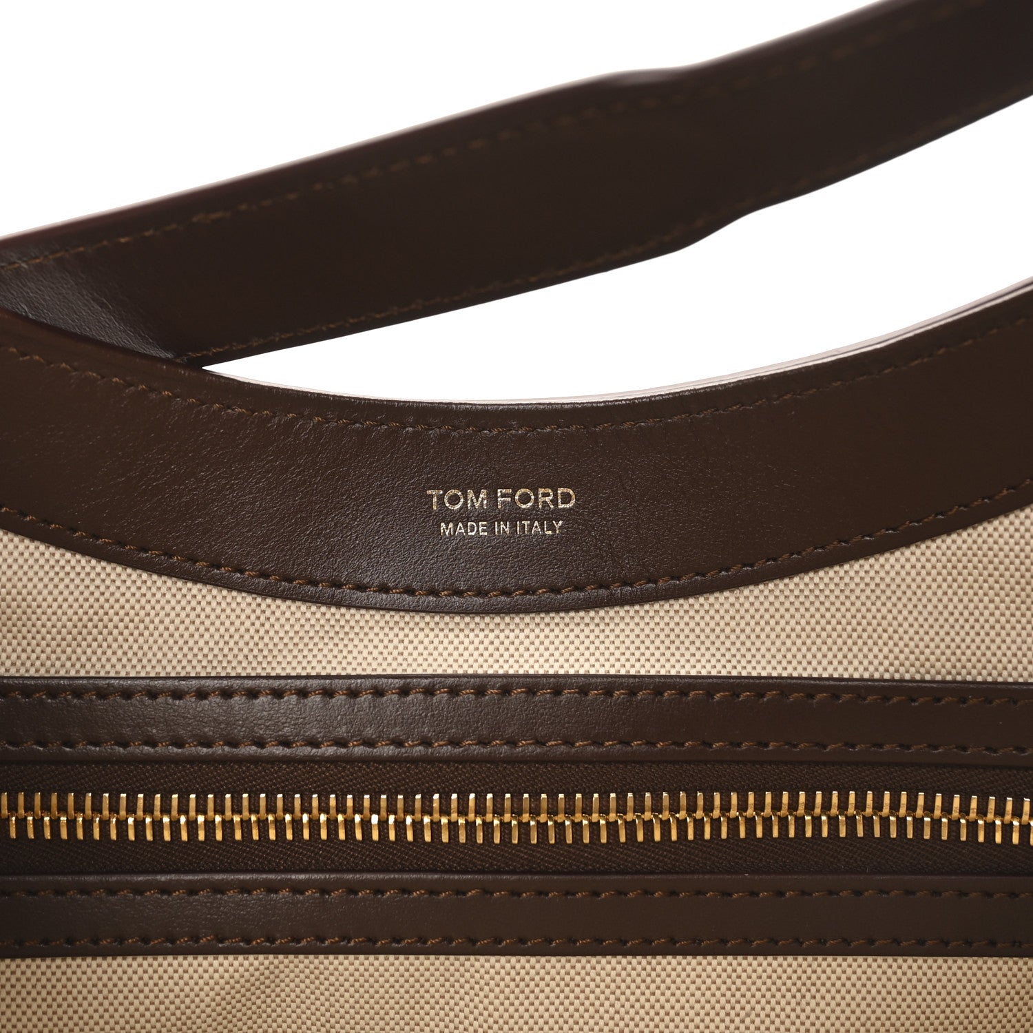 Tom Ford Pebbled Calfskin Monarch Hobo Bag Saddle Brown 6 of 9