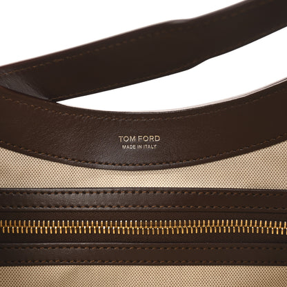 Tom Ford Pebbled Calfskin Monarch Hobo Bag Saddle Brown 6 of 9