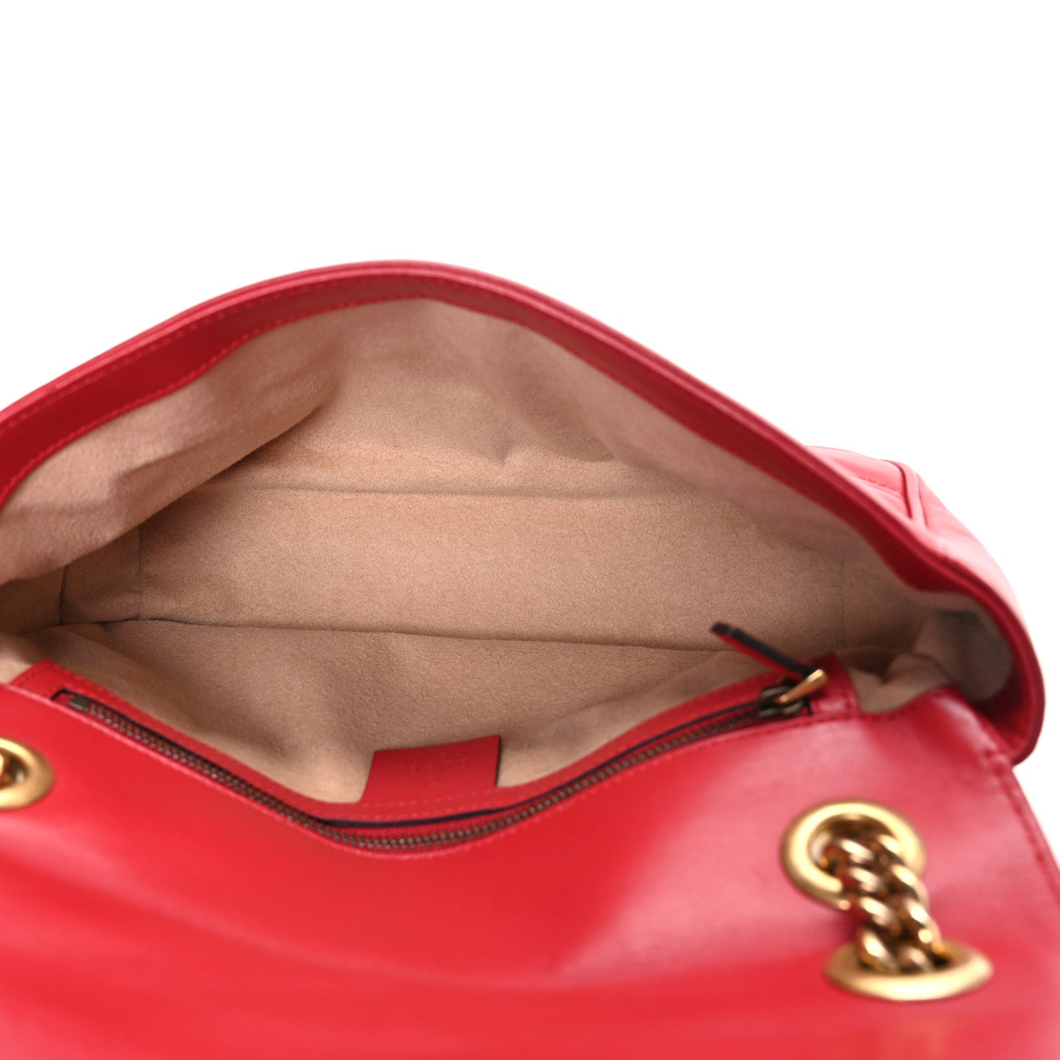 Gucci Calfskin Matelasse Small GG Marmont Shoulder Bag Hibiscus Red 5 of 10
