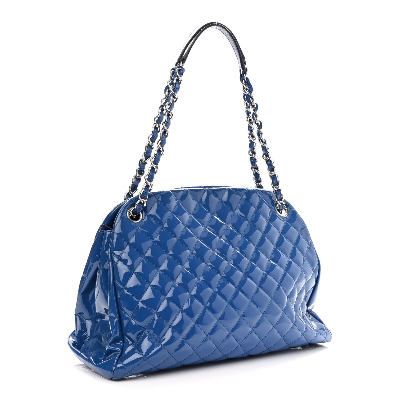 Chanel Patent Quilted Large Just Mademoiselle Bowling Bag Dark Blue 2 of 9