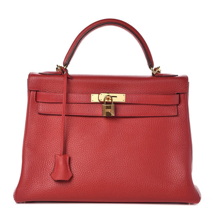 Hermes Taurillon Clemence Kelly Retourne 32 Rouge Casaque 1 of 14