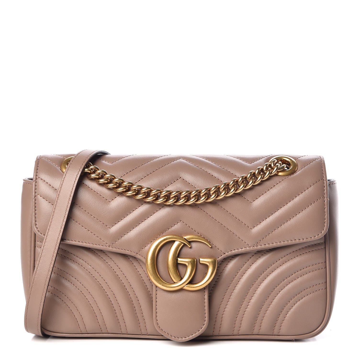 Gucci Calfskin Matelasse Small GG Marmont Shoulder Bag Porcelain Rose 1 of 9