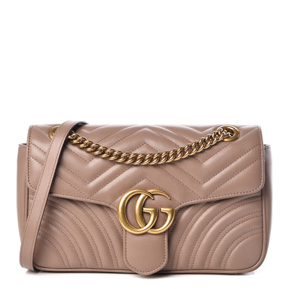 Gucci Calfskin Matelasse Small GG Marmont Shoulder Bag Porcelain Rose 1 of 9