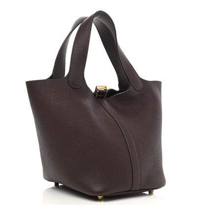 Hermes Taurillon Clemence Picotin Lock 18 PM Rouge Sellier 3 of 11