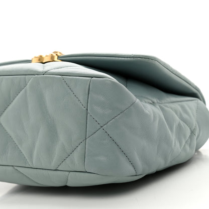 Chanel Goatskin Quilted Medium Chanel 19 Flap Light Green 10 of 10