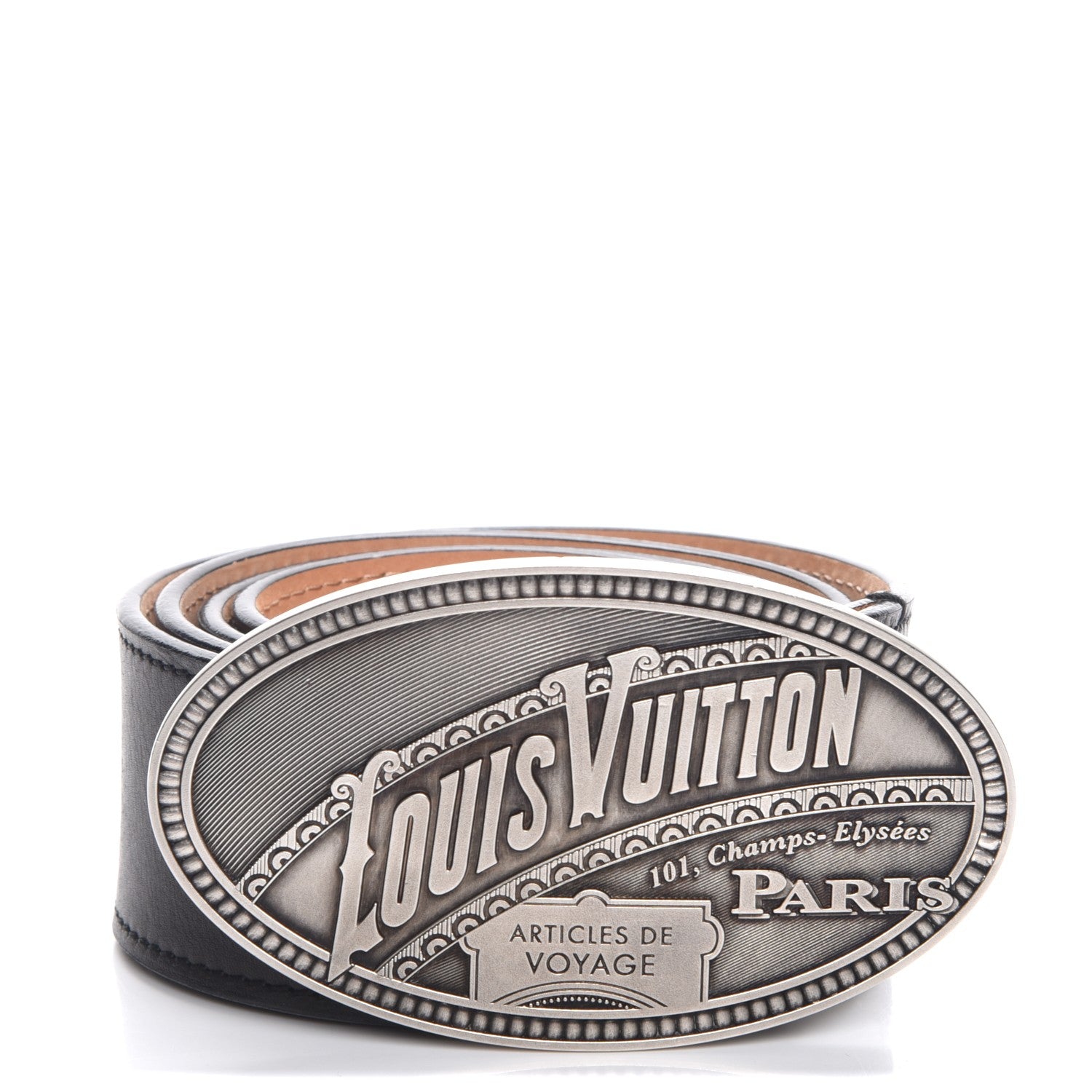 Louis Vuitton Calfskin Eldorador Belt 100 40 Black 1 of 9
