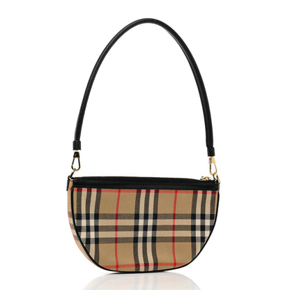 Burberry Vintage Check Calfskin Olympia Pouch Archive Beige 2 of 6