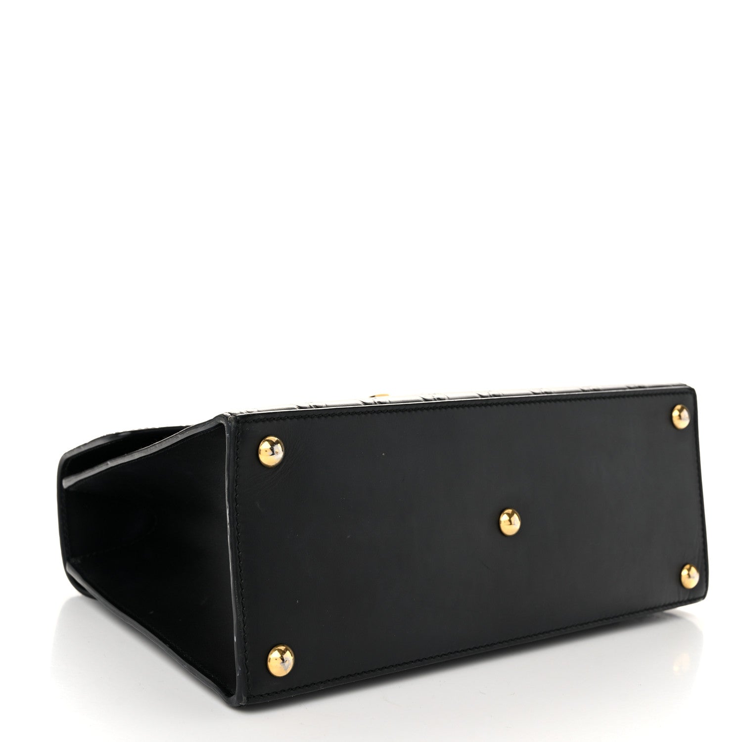 Gucci Guccissima Signature Small Padlock Top Handle Bag Black 4 of 12
