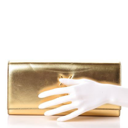 Saint Laurent Metallic Calfskin Monogram Cassandre Clutch Ciad 2 of 18