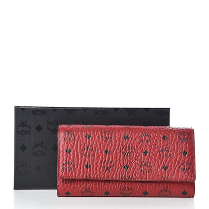 MCM Visetos Continental Flap Wallet Red 11 of 11