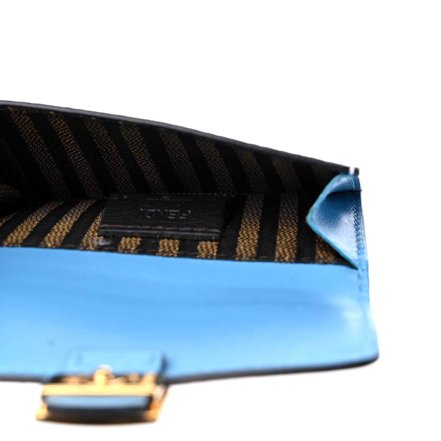 Fendi X SARAH COLEMAN Vitello Liberty Ceylon Micro FF Fish Eye Embossed Fold Over Card Holder Wallet Multicolor Cyber Blue 8 of 12
