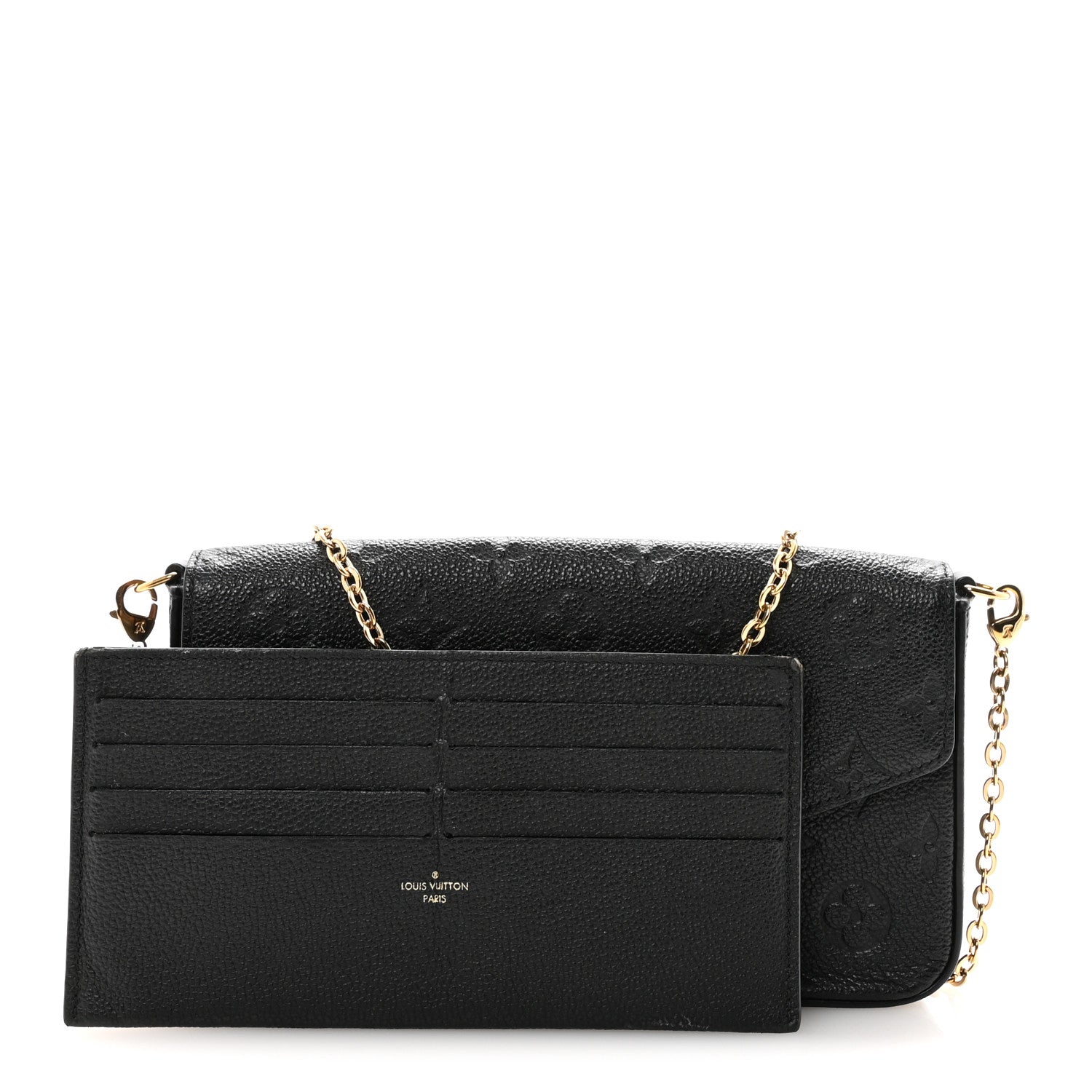 Louis Vuitton Empreinte Pochette Felicie Chain Wallet Black 3 of 10