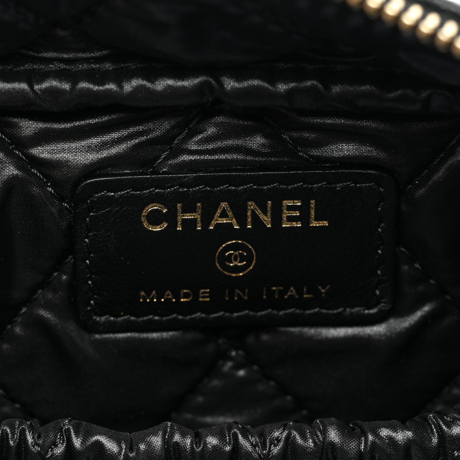 Chanel Caviar Quilted Medium Curvy Pouch Cosmetic Case Black 6 of 8