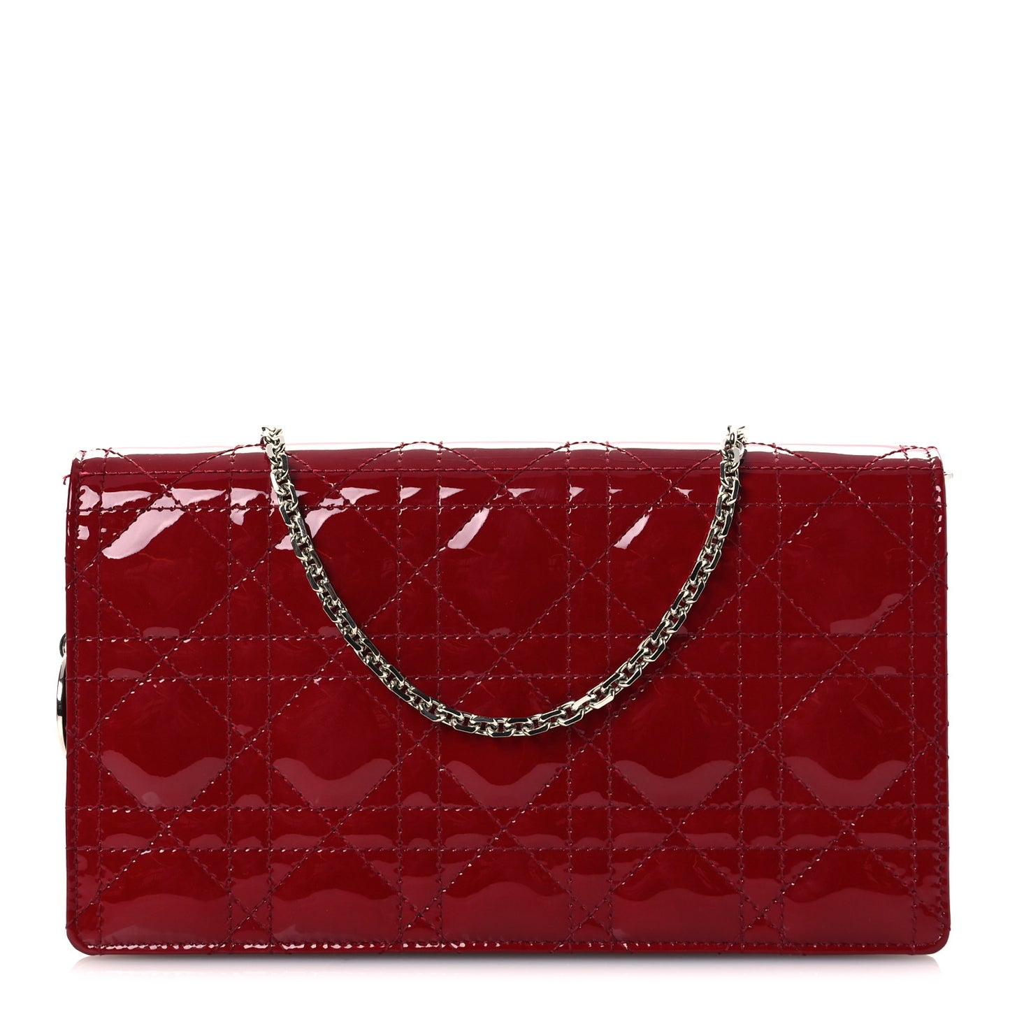 Patent Cannage Lady Dior Clutch Red