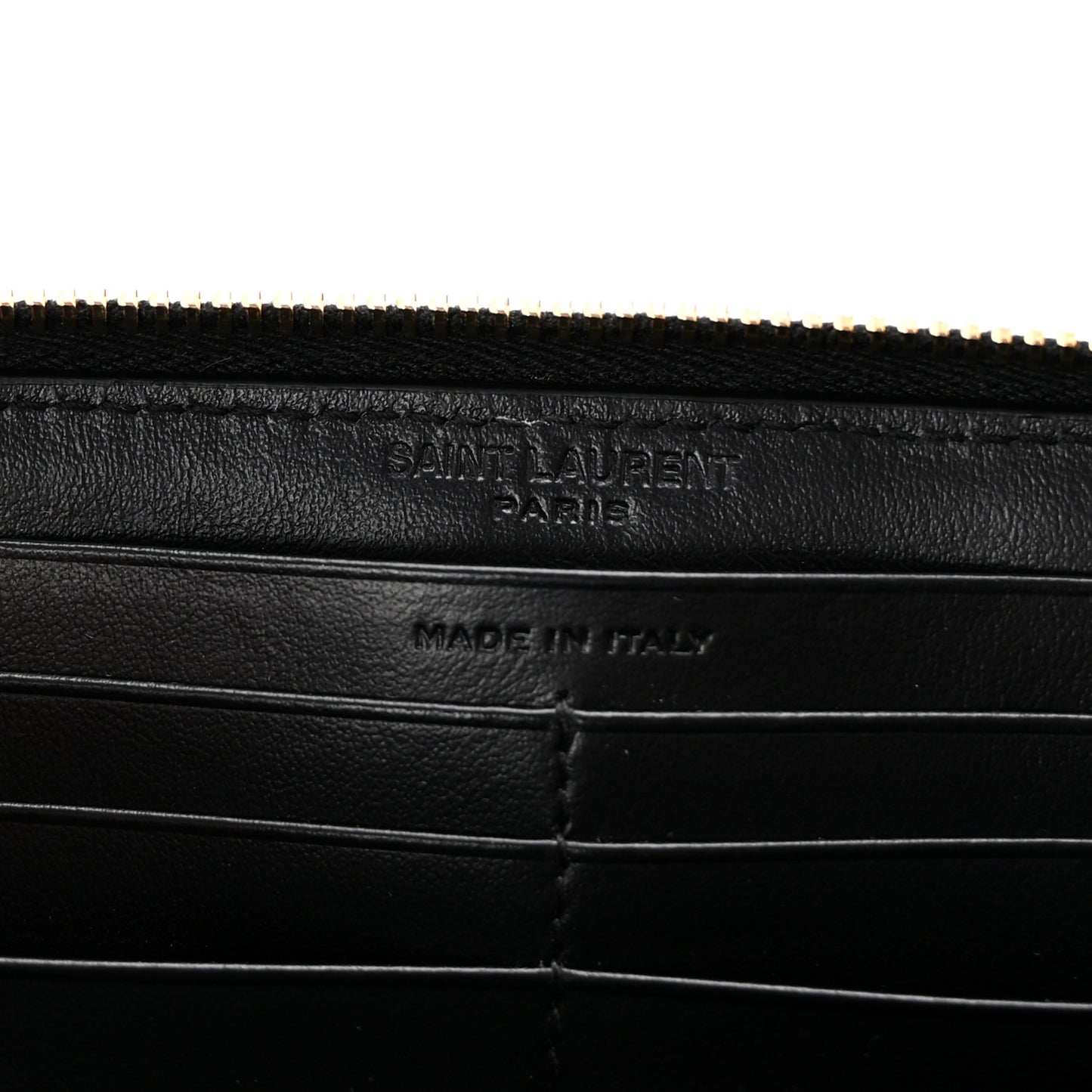 Calfskin Y Quilted Joan Zip Around Wallet Black