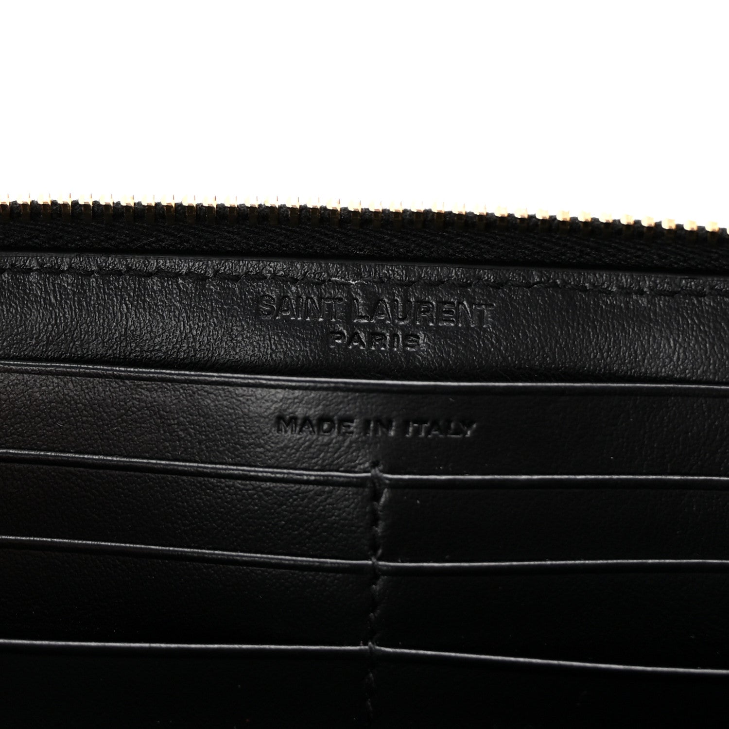 Saint Laurent Calfskin Y Quilted Joan Zip Around Wallet Black 6 of 7
