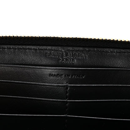 Saint Laurent Calfskin Y Quilted Joan Zip Around Wallet Black 6 of 7