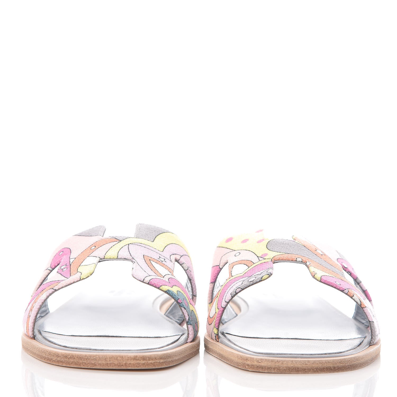 Hermes Canvas Faubourg Rainbow Oran Sandals 36 Multicolore Bleu Beton 3 of 9