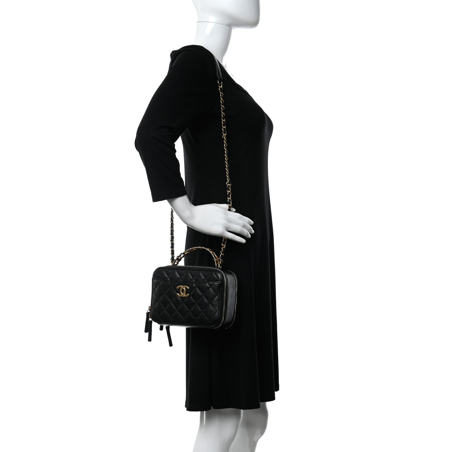 Chanel Caviar Quilted Small Pick Me Up Vanity Case Black 2 of 12