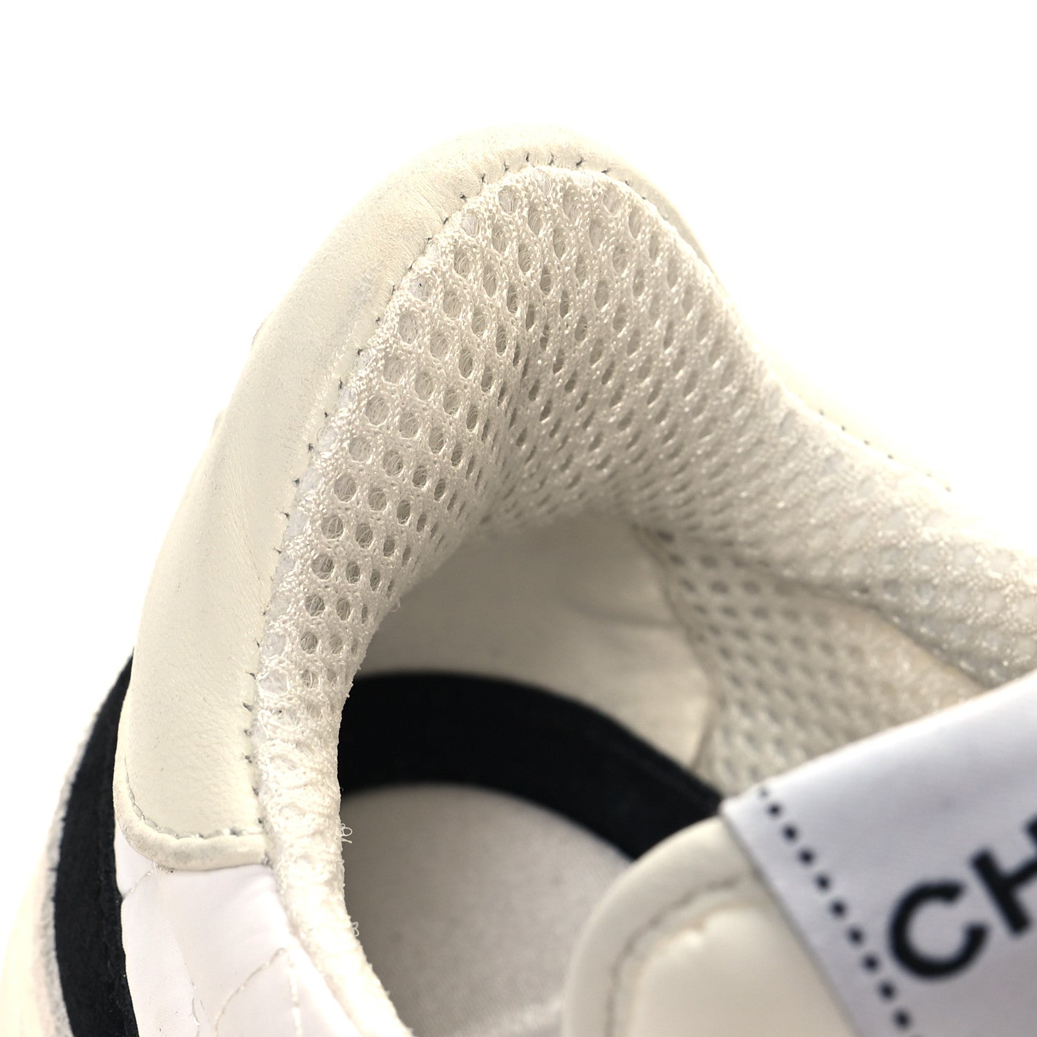 Chanel Suede Fabric Calfskin Womens CC Sneakers 39 White Light Gray 8 of 9