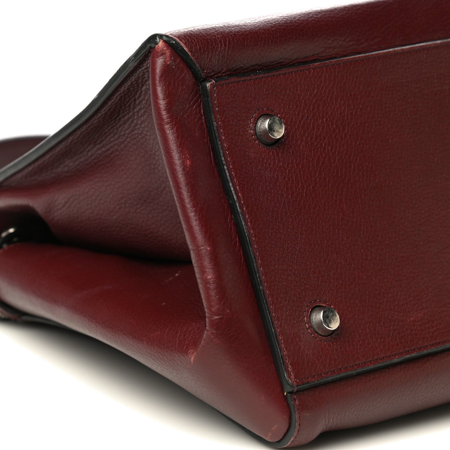 Celine Drummed Calfskin Large Edge Shoulder Bag Burgundy 11 of 32