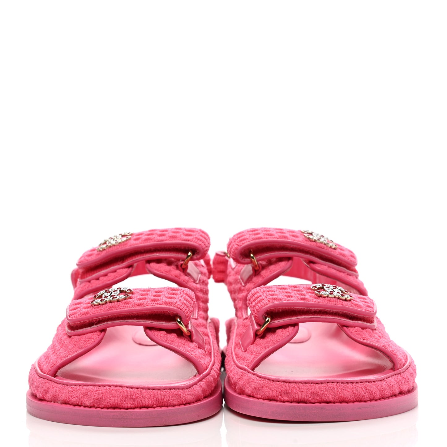 Knit Fabric Velcro Dad Sandals 40 Pink