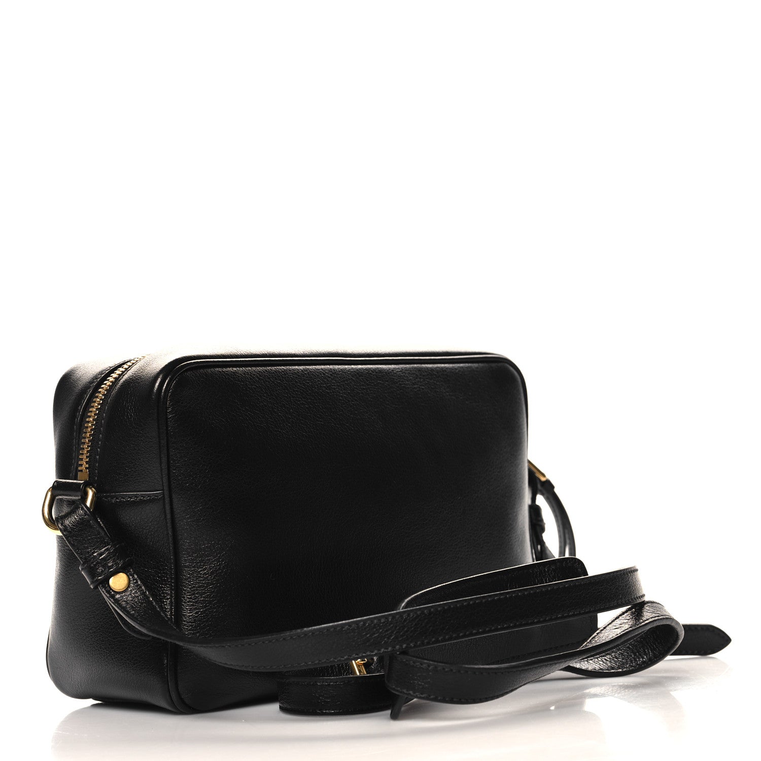 Prada Glace Calfskin Embossed Logo Crossbody Black 3 of 9